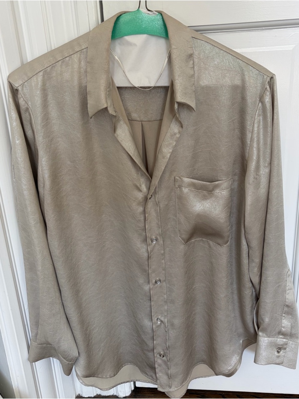 Zara Woman Silver Blouse, Size Medium